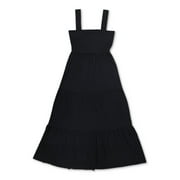 I-N-C Womens Tiered Maxi Dress, Black, Small