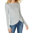 thumbnail image 1 of I.N.C Womens Twist Front Knit Blouse, Metallic, Large, 1 of 2