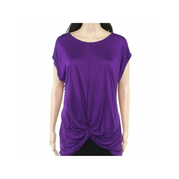 I.N.C Womens Twist Front Pullover Blouse, Purple, X-Large