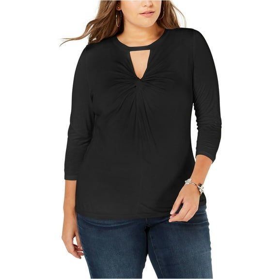 I-N-C Womens Twist-Front Pullover Blouse