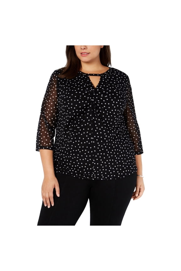 Womens Twist Front Pullover Blouse