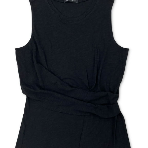 I.N.C Womens Twist-Front Tank Top, Black, X-Small