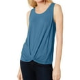 thumbnail image 1 of I.N.C Womens Twist Front Tank Top, Blue, Medium, 1 of 1