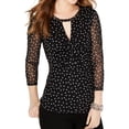 thumbnail image 1 of I.N.C Womens Twist Keyhole Pullover Blouse, Black, X-Large, 1 of 2