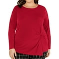 thumbnail image 1 of I.N.C Womens Twist Pullover Blouse, Red, Plus Size, 4X, 1 of 2