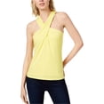 thumbnail image 1 of I.N.C Womens Twisted Halter Top Shirt, Yellow, X-Large, 1 of 3