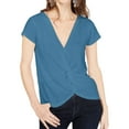 thumbnail image 1 of I.N.C Womens Twisted Pullover Blouse, Blue, Small, 1 of 1