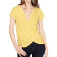 thumbnail image 1 of I.N.C Womens Twisted Pullover Blouse, Yellow, Medium, 1 of 2