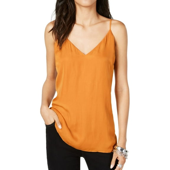 I.N.C Womens V Neck Cami Tank Top, Yellow, Medium