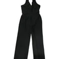 thumbnail image 1 of I.N.C Womens V-Neck Jumpsuit, Black, 4, 1 of 2