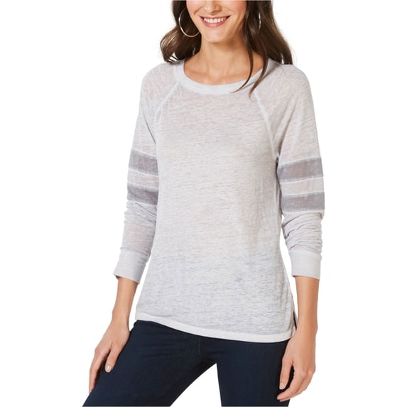 I.N.C Womens Varsity Stripe Basic T-Shirt, Grey, XX-Large
