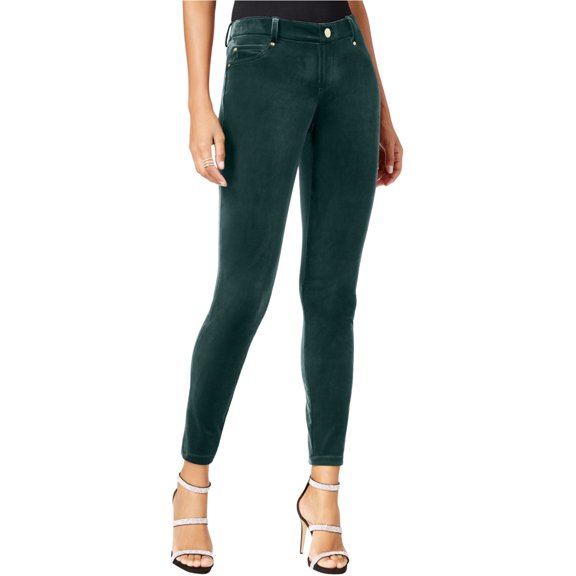 I.N.C Womens Velvet Casual Leggings, Green, 0