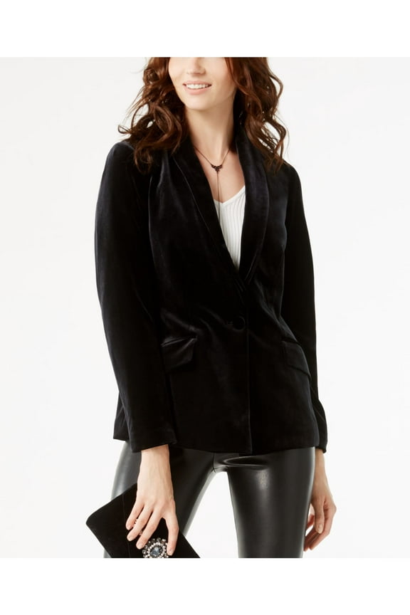 Womens Velvet One Button Blazer Jacket