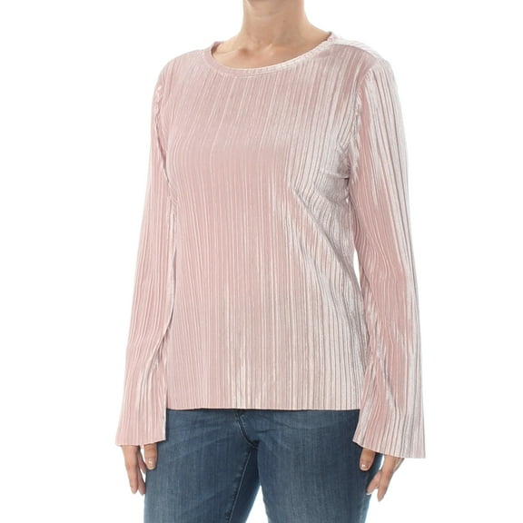 I.N.C Womens Velvet Pullover Blouse, Pink, Large