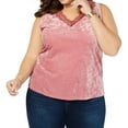 thumbnail image 1 of I.N.C Womens Velvet Tank Top, Pink, Plus Size, 2X, 1 of 2