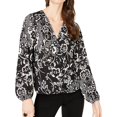 thumbnail image 1 of I.N.C Womens Volume-Sleeve Pullover Blouse, Black, Medium, 1 of 1