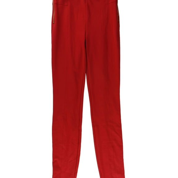 I.N.C Womens Zip Side Casual Leggings, Red, 0
