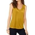 thumbnail image 1 of INC Womens Gold Sleeveless V Neck Tank Top  Size: M, 1 of 4