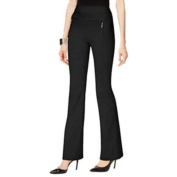 I.N.C. Zip-Pocket Wide-Leg Pants Deep Black 2