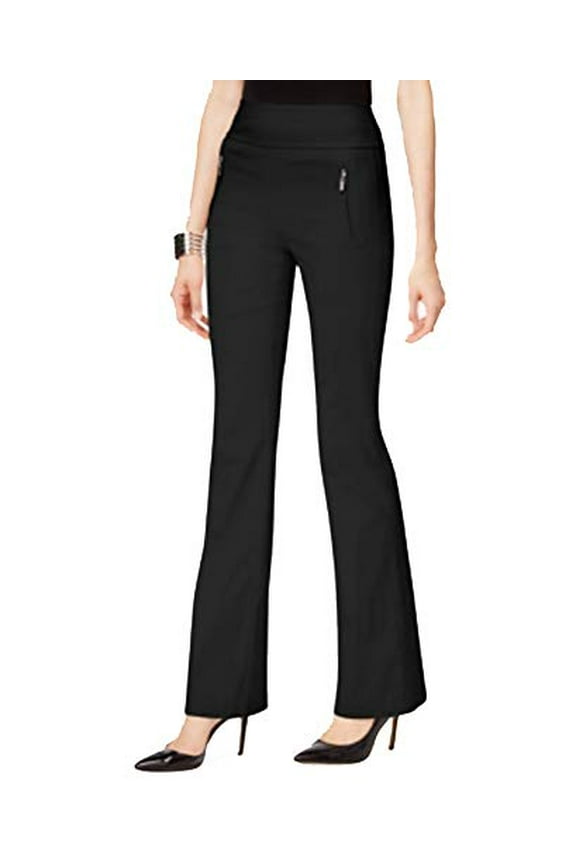 I.N.C. Zip-Pocket Wide-Leg Pants Deep Black 2