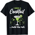 thumbnail image 1 of I Need A Cocktail Hold The Tail Mixed Drink Shot Alcohol Bar T-Shirt men and women can wear, black, white, gifts, 1 of 4