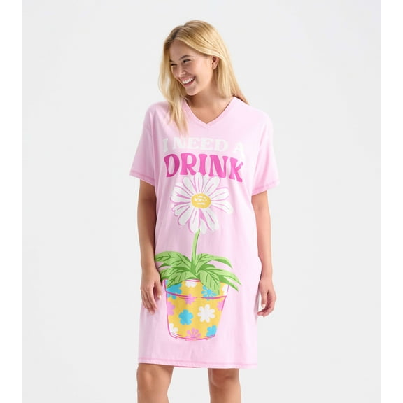 Little Blue House Women's Nightshirt, I Need A Drink, One Size