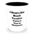 thumbnail image 1 of I Need A Six Month Vacation Twice A Year To Oklahoma Shot Glass, Oklahoma Gifts, Graduation Unique Gifts from Friends, 1 of 1