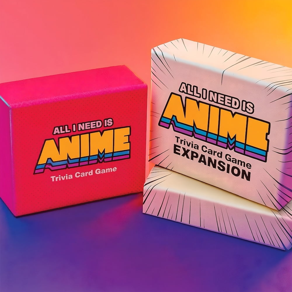 All I Need is ANIME Bundle Anime Trivia Card Game - Base Game + Expansion Combo 155 Cards Total, Character, Quotes & Skill Challenges, Fun Anime Party Game for Fans, Teens & Adults