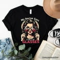 thumbnail image 1 of I Need Glasses Funny Wine T-Shirt, Retro Glam Black Tee for Stylish and Witty Women, 1 of 6