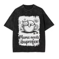 thumbnail image 1 of I Need Ibuprofen T-shirt Retro Washed Cotton Funny Printed Cat Casual Short-sleeved Unisex Oversized Summer Top, 1 of 3