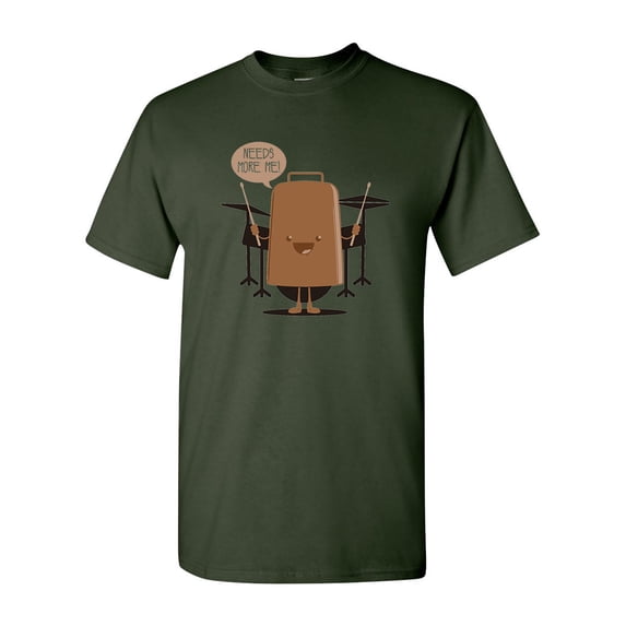 I Need More Cowbell Drums Music BeanePod Artworks Art Funny DT Adult T-Shirt Tee