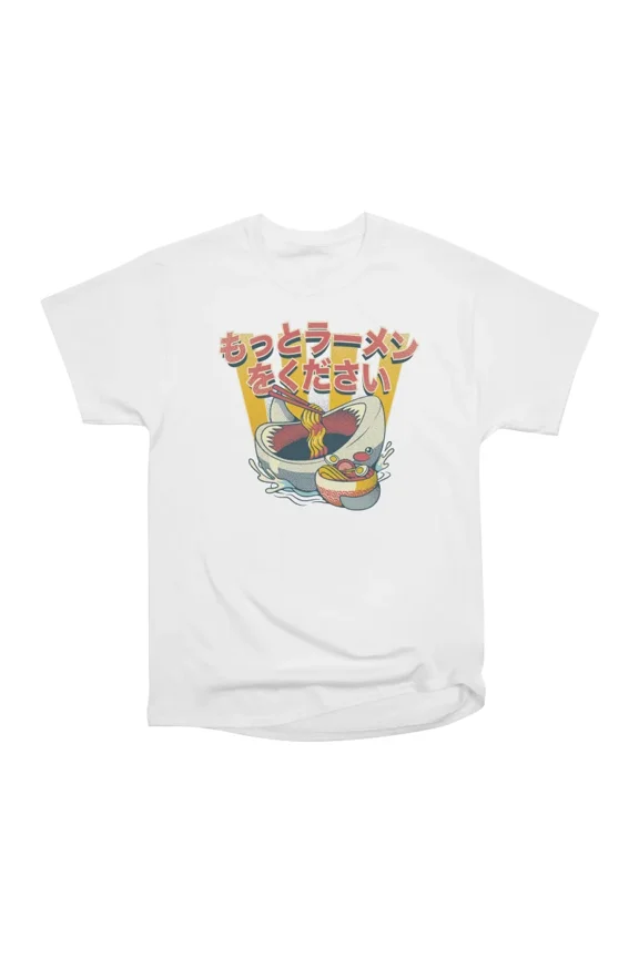 I Need More Ramen Funny Shark by Tobe Fonseca T-Shirt Tee Gift For Him Merch For Her Appar