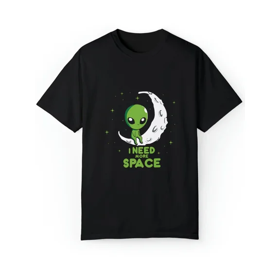 I Need More Space Alien Graphic Black Casual Holiday Unisex T-Shirt up to size 5XL