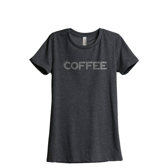 I Need My Coffee Women's Fashion Relaxed T-Shirt Tee Charcoal Gray Medium