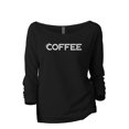thumbnail image 1 of I Need My Coffee Women's Fashion Slouchy 3/4 Sleeves Raglan Lightweight Sweatshirt Black 2X-Large, 1 of 3