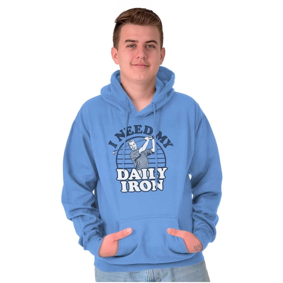 I Need My Daily Iron Golfer Golf Joke Unisex Plus Fleece Graphic Hoodie Brisco Brands 4X