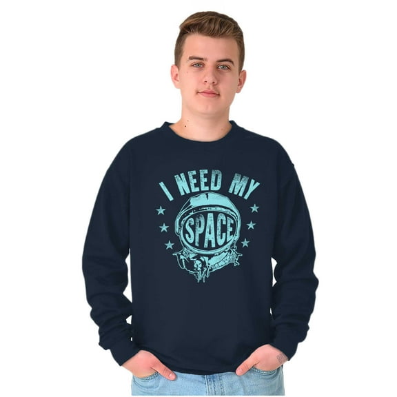 I Need My Space Star Astronaut Sweatshirt for Men or Women Brisco Brands L