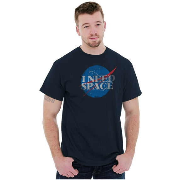 I Need Space Socially Distant Funny Plus Size Crewneck Graphic Tee Shirt Brisco Brands 4X