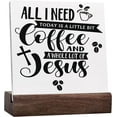 thumbnail image 1 of All I Need Today is A Little Bit of Coffee Ceramic Table Sign Desk Decor,Funny Christian Wood Block Plaque Box Sign Desk Decorations for Home Kitchen Office Shelf Table Decor, 1 of 6