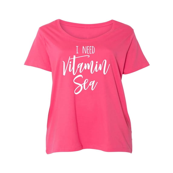 I Need Vitamin Sea Womens Plus Size Scoopneck T