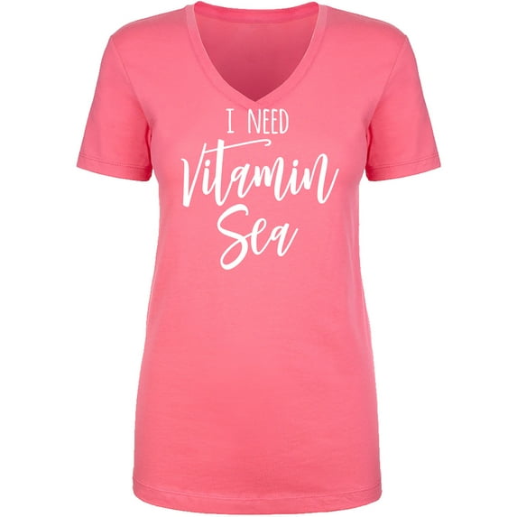 I Need Vitamin Sea Womens V-Neck Tee