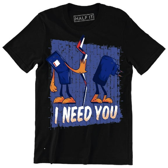 I Need You Funny Cartoon Charger Slogan Quote Saying Men's T-Shirt