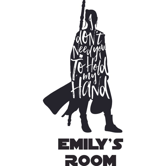I Don't Need You Logo Cartoon Character Design Customized Wall Art Vinyl Decal - Custom Vinyl Wall Art - Personalized Name - Baby Girl Boy Bedroom Decal Room Wall Sticker Decoration Size (35x40 inch)