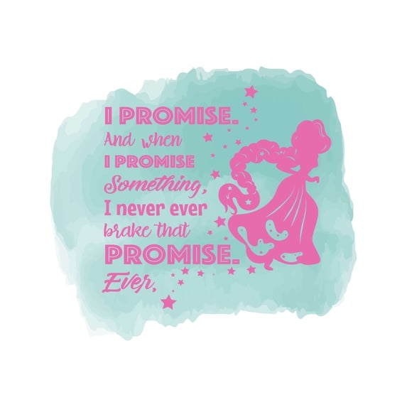 I Never Ever Break that Promise When I Promise Something Inspirational Quote Art Wall Art Sticker Designs Vinyl Stickers For Home House Walls Rooms Windows Bedroom Decoration Size (12x12 inch)