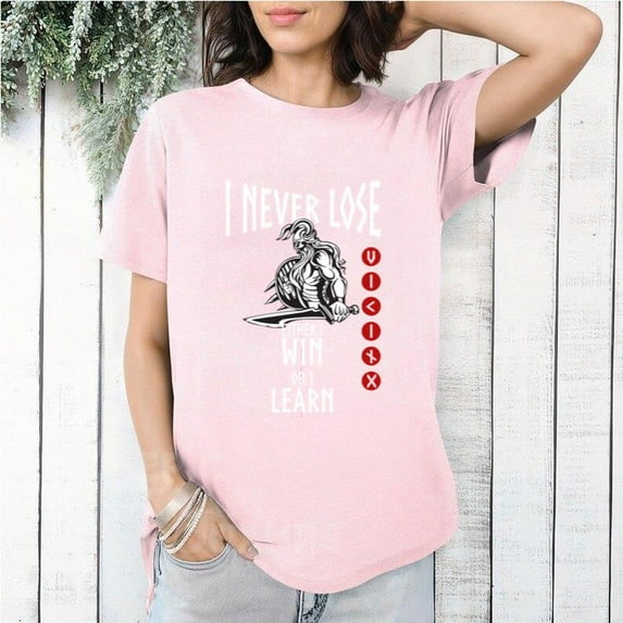 I Never Loser Viking Motivation Quote Norse Warriors Thor T-Shirt, for men & women, up to size 5XL