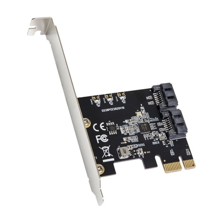 I/O CREST 2 Port SATA III PCI-e 3.0 x1 Controller Card (Jmicro Chipset), Add Two SATA 3.0 Devices to Any PCIe Slot