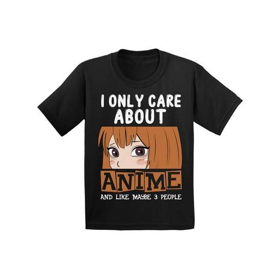 I Only Care About Anime T-Shirt for Kids Anime Girls Boys Tees Humor Toddler Shirt Japanese Kawaii Manga Geek Gifts