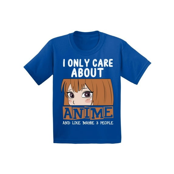 I Only Care About Anime T-Shirt for Kids Anime Girls Boys Tees Humor Toddler Shirt Japanese Kawaii Manga Geek Gifts