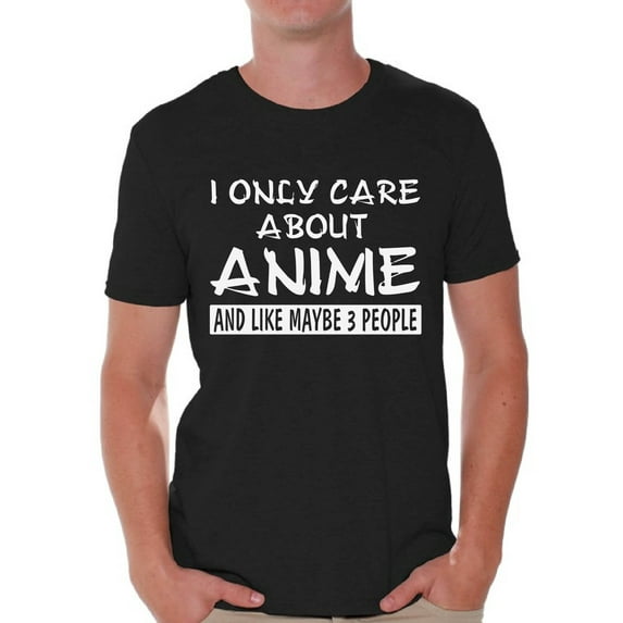 I Only Care About Anime T-Shirt for Men Funny Anime Men's Tees Sarcastic Shirt Japanese Kawaii Geek Gifts
