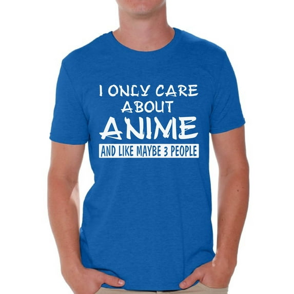 I Only Care About Anime T-Shirt for Men Funny Anime Men's Tees Sarcastic Shirt Japanese Kawaii Geek Gifts